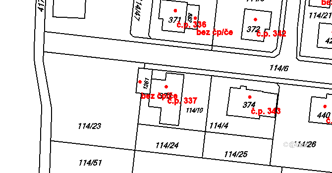 Muglinov 337, Ostrava na parcele st. 373 v KÚ Muglinov, Katastrální mapa