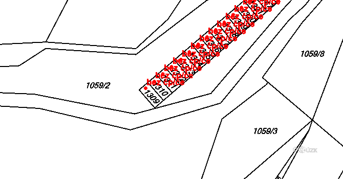 Trhové Sviny 40566846 na parcele st. 1310 v KÚ Trhové Sviny, Katastrální mapa