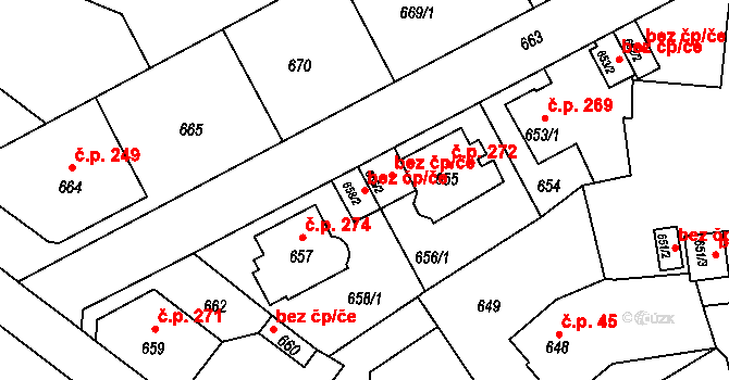 Liberec 40809846 na parcele st. 658/2 v KÚ Růžodol I, Katastrální mapa