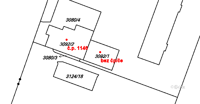 Třinec 46480846 na parcele st. 3092/1 v KÚ Lyžbice, Katastrální mapa