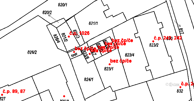 Odry 49593846 na parcele st. 823/7 v KÚ Odry, Katastrální mapa