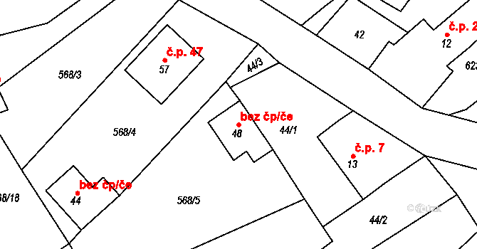Vilémov 50008846 na parcele st. 48 v KÚ Spytice, Katastrální mapa