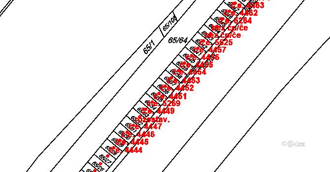 Neštěmice 4453, Ústí nad Labem na parcele st. 65/36 v KÚ Neštěmice, Katastrální mapa