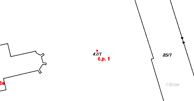 Police nad Metují 1 na parcele st. 47/1 v KÚ Police nad Metují, Katastrální mapa