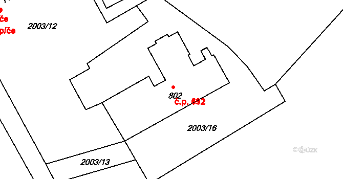 Humpolec 692 na parcele st. 802 v KÚ Humpolec, Katastrální mapa
