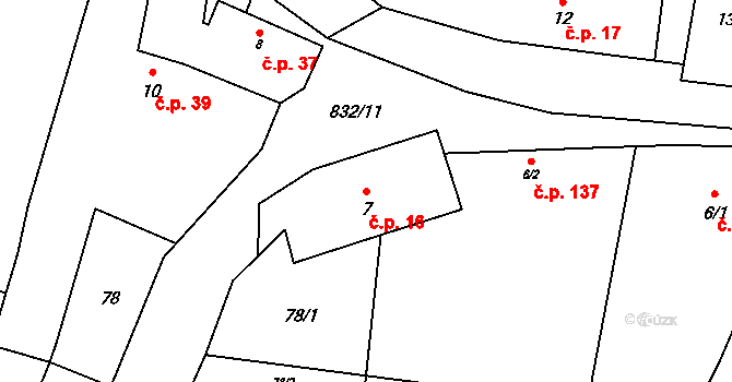 Strojetice 16, Kryry na parcele st. 7 v KÚ Strojetice u Podbořan, Katastrální mapa