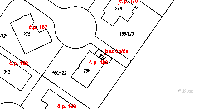 Tuchoraz 107452847 na parcele st. 336 v KÚ Tuchoraz, Katastrální mapa