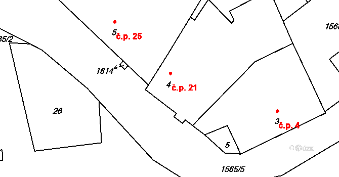 Prachomety 21, Toužim na parcele st. 4 v KÚ Prachomety, Katastrální mapa