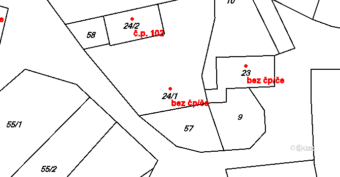 Opatov 12230847 na parcele st. 24/1 v KÚ Opatov u Jihlavy, Katastrální mapa