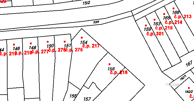 Šaratice 229 na parcele st. 42 v KÚ Šaratice, Katastrální mapa