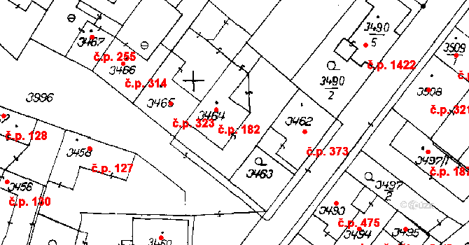 Poděbrady III 182, Poděbrady na parcele st. 3464 v KÚ Poděbrady, Katastrální mapa