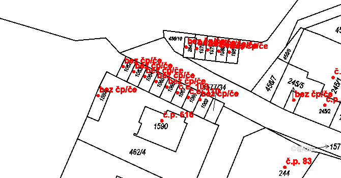 Litovel 108 na parcele st. 1066 v KÚ Litovel, Katastrální mapa