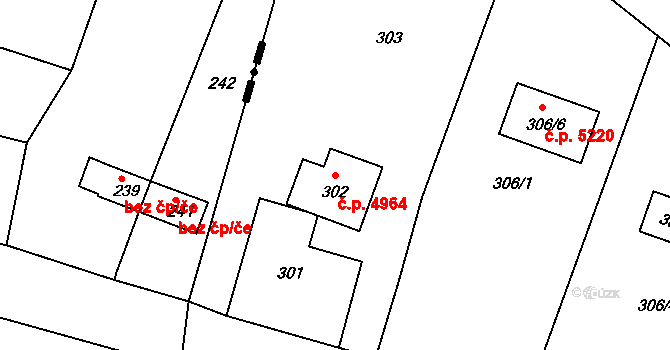 Lukášov 4964, Jablonec nad Nisou na parcele st. 302 v KÚ Lukášov, Katastrální mapa