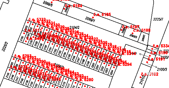 Kadaň 5321 na parcele st. 2217 v KÚ Kadaň, Katastrální mapa