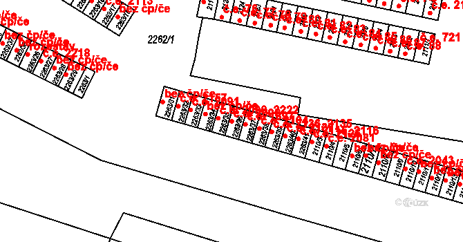 Jirkov 2098 na parcele st. 2263/36 v KÚ Jirkov, Katastrální mapa