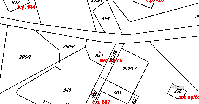 Kořenov 38278847 na parcele st. 851 v KÚ Příchovice u Kořenova, Katastrální mapa