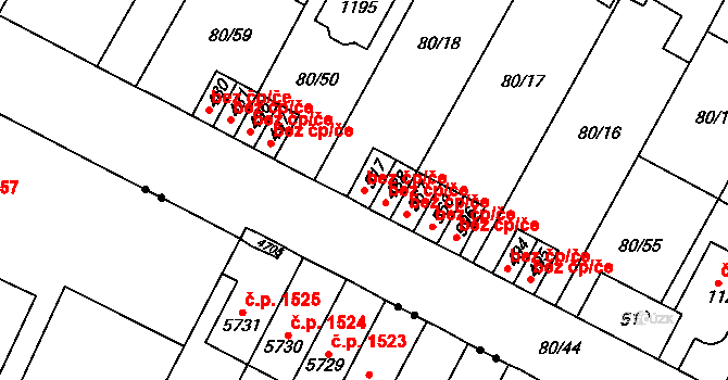 Pardubice 40418847 na parcele st. 517 v KÚ Studánka, Katastrální mapa