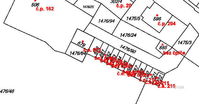 Děčín 41859847 na parcele st. 681 v KÚ Bělá u Děčína, Katastrální mapa