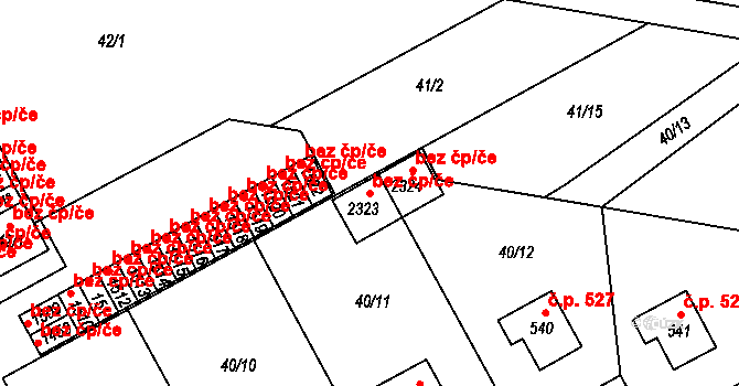 Hradec Králové 42015847 na parcele st. 2323 v KÚ Slezské Předměstí, Katastrální mapa