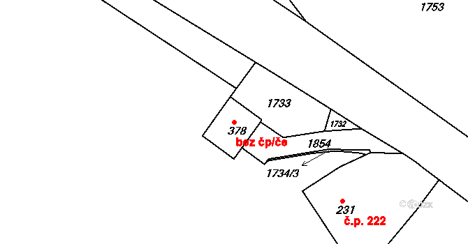 Tetín 42322847 na parcele st. 378 v KÚ Tetín u Berouna, Katastrální mapa
