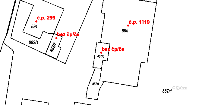 Kopřivnice 44839847 na parcele st. 887/3 v KÚ Kopřivnice, Katastrální mapa