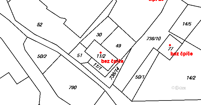 Mezholezy 45244847 na parcele st. 11/2 v KÚ Mezholezy u Černíkova, Katastrální mapa