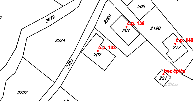 Horní Lipka 138, Králíky na parcele st. 202 v KÚ Horní Lipka, Katastrální mapa