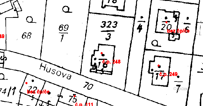 Vlkýš 248, Heřmanova Huť na parcele st. 323/16 v KÚ Vlkýš, Katastrální mapa