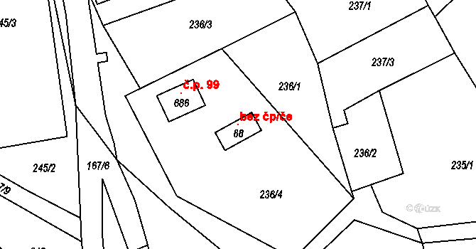 Lačnov 99637847 na parcele st. 88 v KÚ Lačnov, Katastrální mapa