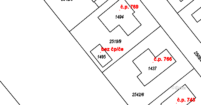 Kardašova Řečice 123070848 na parcele st. 1495 v KÚ Kardašova Řečice, Katastrální mapa