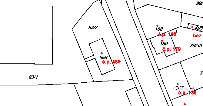 Litol 489, Lysá nad Labem na parcele st. 658 v KÚ Litol, Katastrální mapa