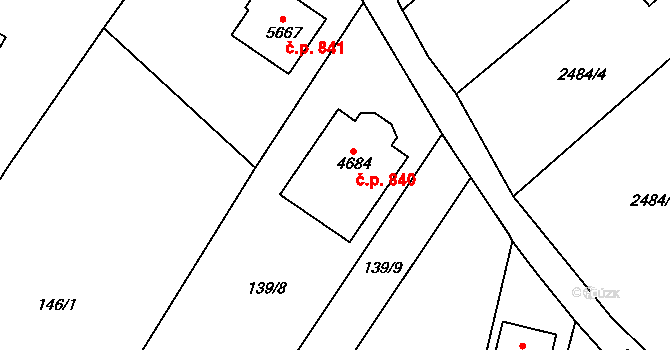 Klatovy II 840, Klatovy na parcele st. 4684 v KÚ Klatovy, Katastrální mapa