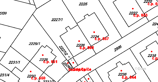 Nusle 658, Praha na parcele st. 2226 v KÚ Nusle, Katastrální mapa