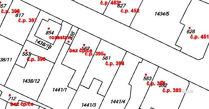 Plotiště nad Labem 394, Hradec Králové na parcele st. 561 v KÚ Plotiště nad Labem, Katastrální mapa
