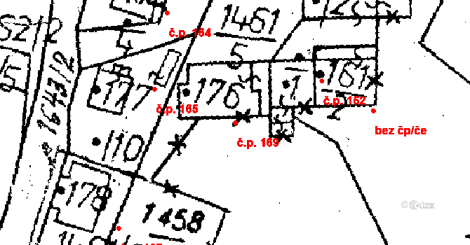 Dešenice 169 na parcele st. 176 v KÚ Dešenice, Katastrální mapa