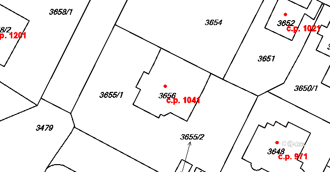 Předměstí 1041, Litoměřice na parcele st. 3656 v KÚ Litoměřice, Katastrální mapa
