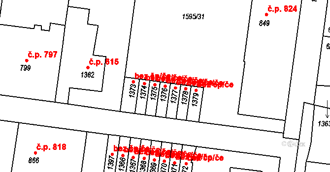 Milevsko 39965848 na parcele st. 1376 v KÚ Milevsko, Katastrální mapa