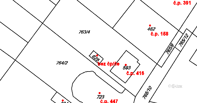Hudlice 40554848 na parcele st. 625 v KÚ Hudlice, Katastrální mapa