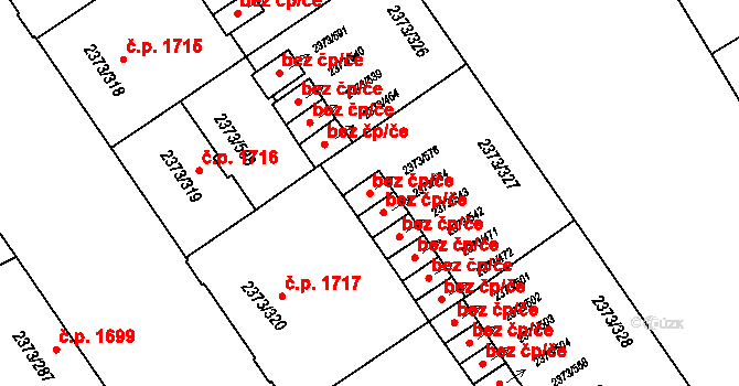 Opava 43401848 na parcele st. 2373/576 v KÚ Opava-Předměstí, Katastrální mapa
