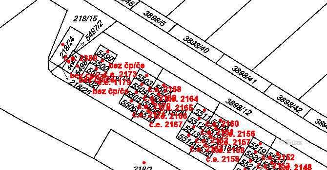 Řečkovice 2164, Brno na parcele st. 5507 v KÚ Řečkovice, Katastrální mapa