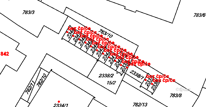 Jičín 45681848 na parcele st. 2342 v KÚ Jičín, Katastrální mapa