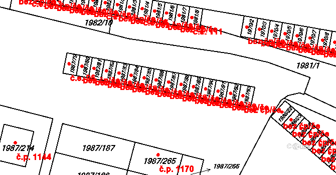 Nýřany 45762848 na parcele st. 1987/87 v KÚ Nýřany, Katastrální mapa