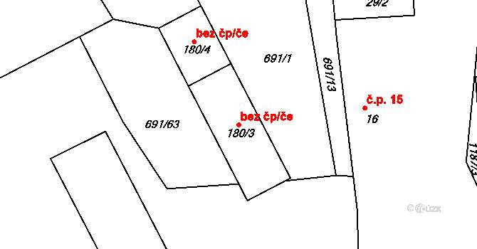 Rokytno 46786848 na parcele st. 180/3 v KÚ Rokytno, Katastrální mapa