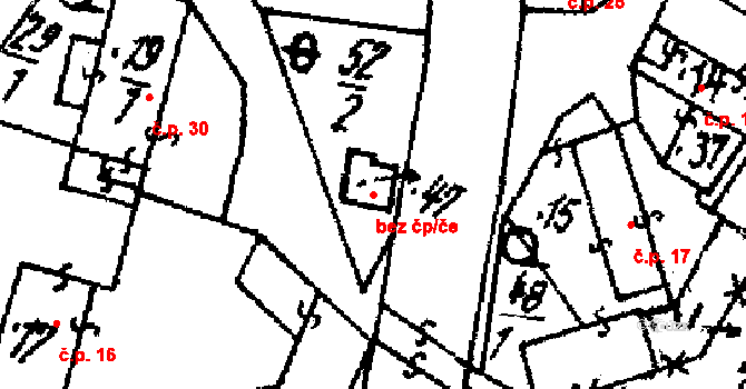 Mileč 47052848 na parcele st. 47 v KÚ Želvice, Katastrální mapa