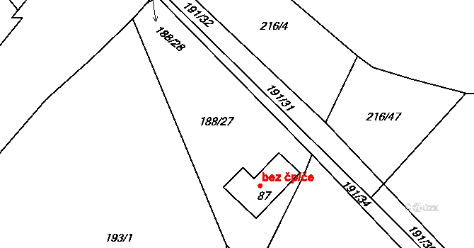Novosedly nad Nežárkou 47538848 na parcele st. 87 v KÚ Mláka, Katastrální mapa