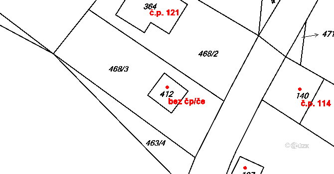 Děpoltovice 48545848 na parcele st. 412 v KÚ Děpoltovice, Katastrální mapa
