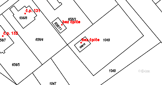 Suchdol nad Lužnicí 49876848 na parcele st. 656/15 v KÚ Tušť, Katastrální mapa