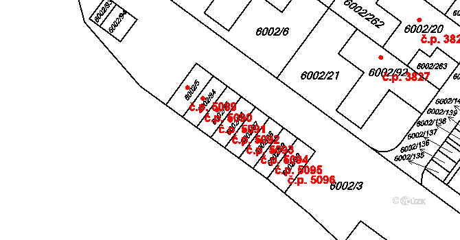 Znojmo 5092 na parcele st. 6002/86 v KÚ Znojmo-město, Katastrální mapa