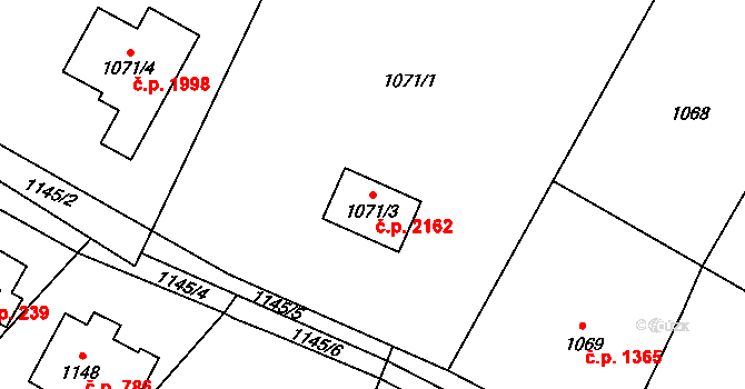 Rychvald 2162 na parcele st. 1071/3 v KÚ Rychvald, Katastrální mapa