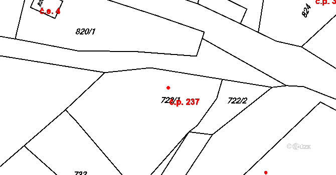 Suchdol nad Odrou 237 na parcele st. 722/1 v KÚ Suchdol nad Odrou, Katastrální mapa